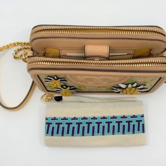 Tory Burch Floral/Straw Fleming Handbag - Picture 11 of 11